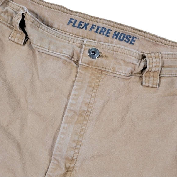 Duluth Flex Fire Hose Relaxed Fit Cargo Work Pants Mens 40x31 Brown Canvas 45507 - Picture 4 of 13